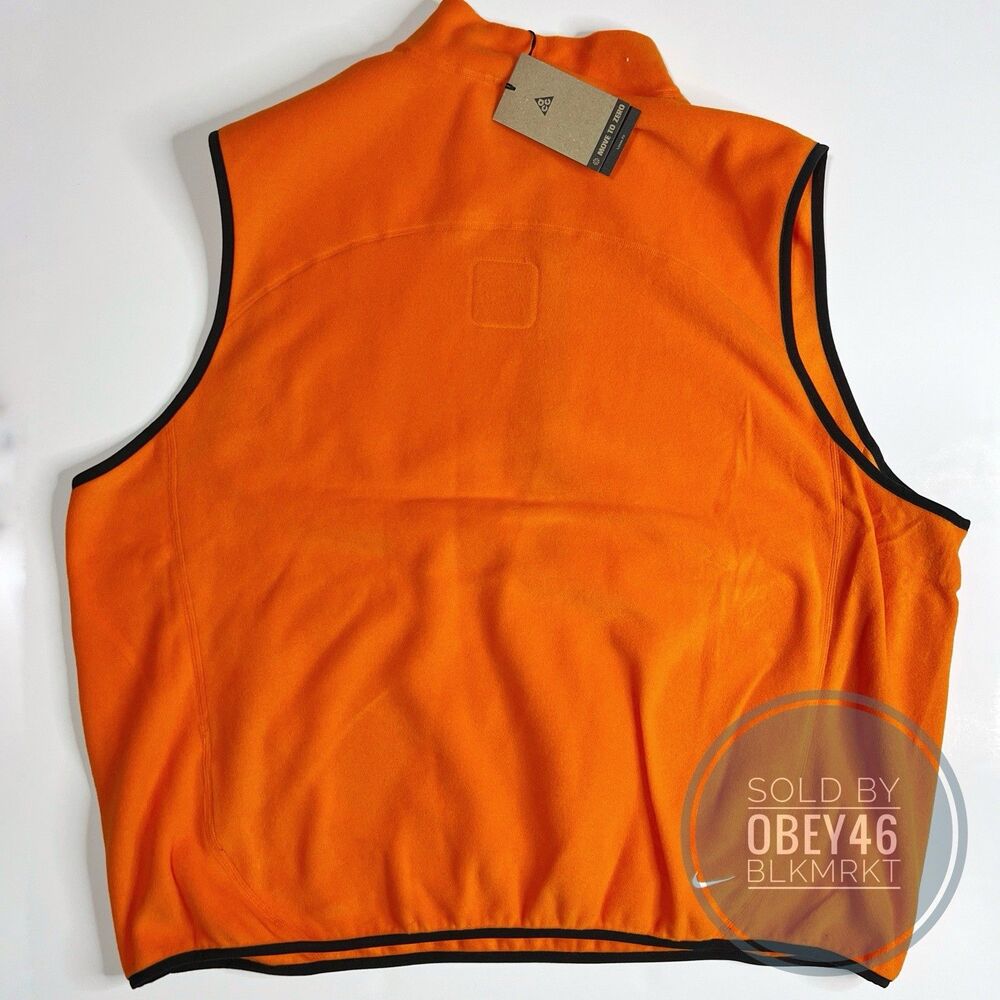 Nike ACG Wolf Tree Vest Polartec Orange/Black HJ2468-819 Size 2XL - Picture 2 of 5